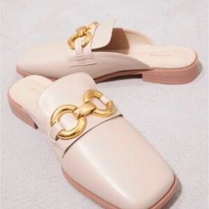 PrettyLittleThing Cream Loafers with Gold Detail